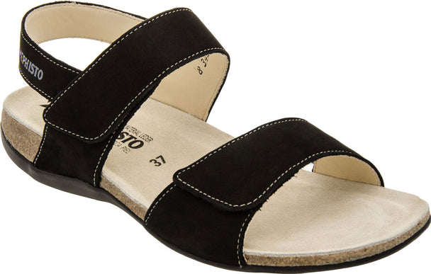 Mephisto Agave Black Bucksoft Anklestrap Comfort Sandal Women's Sizes 35-42 NEW!
