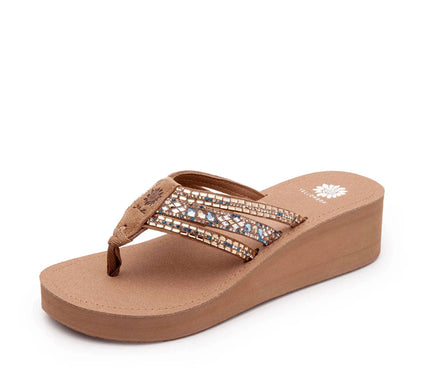 Yellow Box Tania Turquoise Multi Wedge Toe Post Sandal Women's sizes 6-10/NEW!