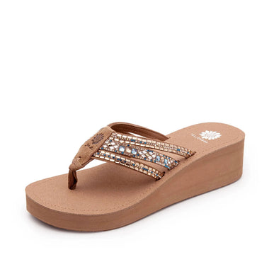 Yellow Box Tania Turquoise Multi Wedge Toe Post Sandal Women's sizes 6-10/NEW!