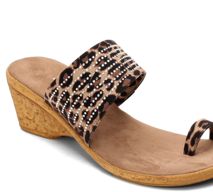 Onex Luca Leopard Toe Wrap Wedge Sandal Women's sizes 6-11/NEW!!!
