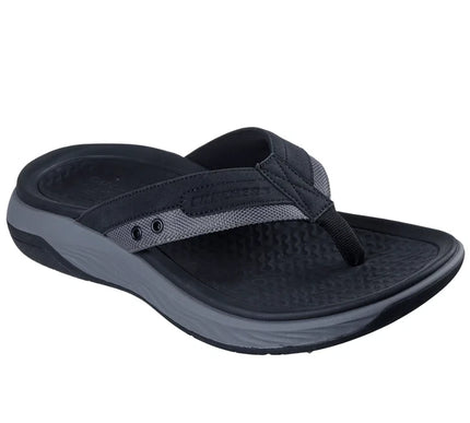 SKECHERS Silva Falco Black Toe Post Flip Flop Sandal Men's sizes 5-12/NEW!!