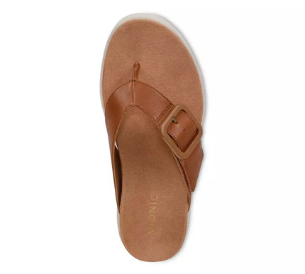 Vionic Uptown Marin Tan Leather Toe Post Sandal Women's sizes 5-11/NEW!!!