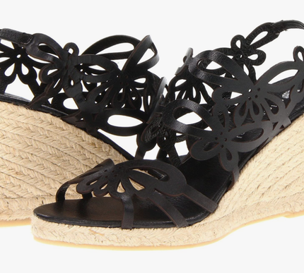 Eric Michael Jillian Black Espadrille Wedge Heel Sandal EU sizes 35-42/5-12/NEW!