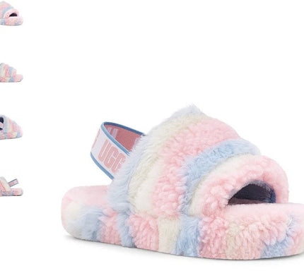 UGG Fluff Yeah Slide Cali Collage Pride Stripes Gender Neutral US sizes 9-14-NEW