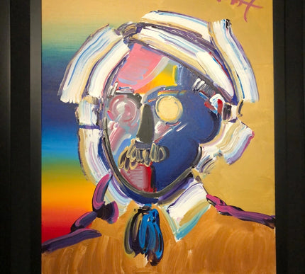 Peter Max Original Andy w/ Mustache Ver. VIII #10 Acrylic on Canvas 48x36" 2002