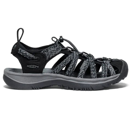 Keen Whisper Black Steel Grey Hiking Walking Sandal Women's size 6.5 NEW